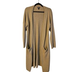 Patagonia Recycled Cashmere Long Line Sweater Cardigan Duster, Tan, S